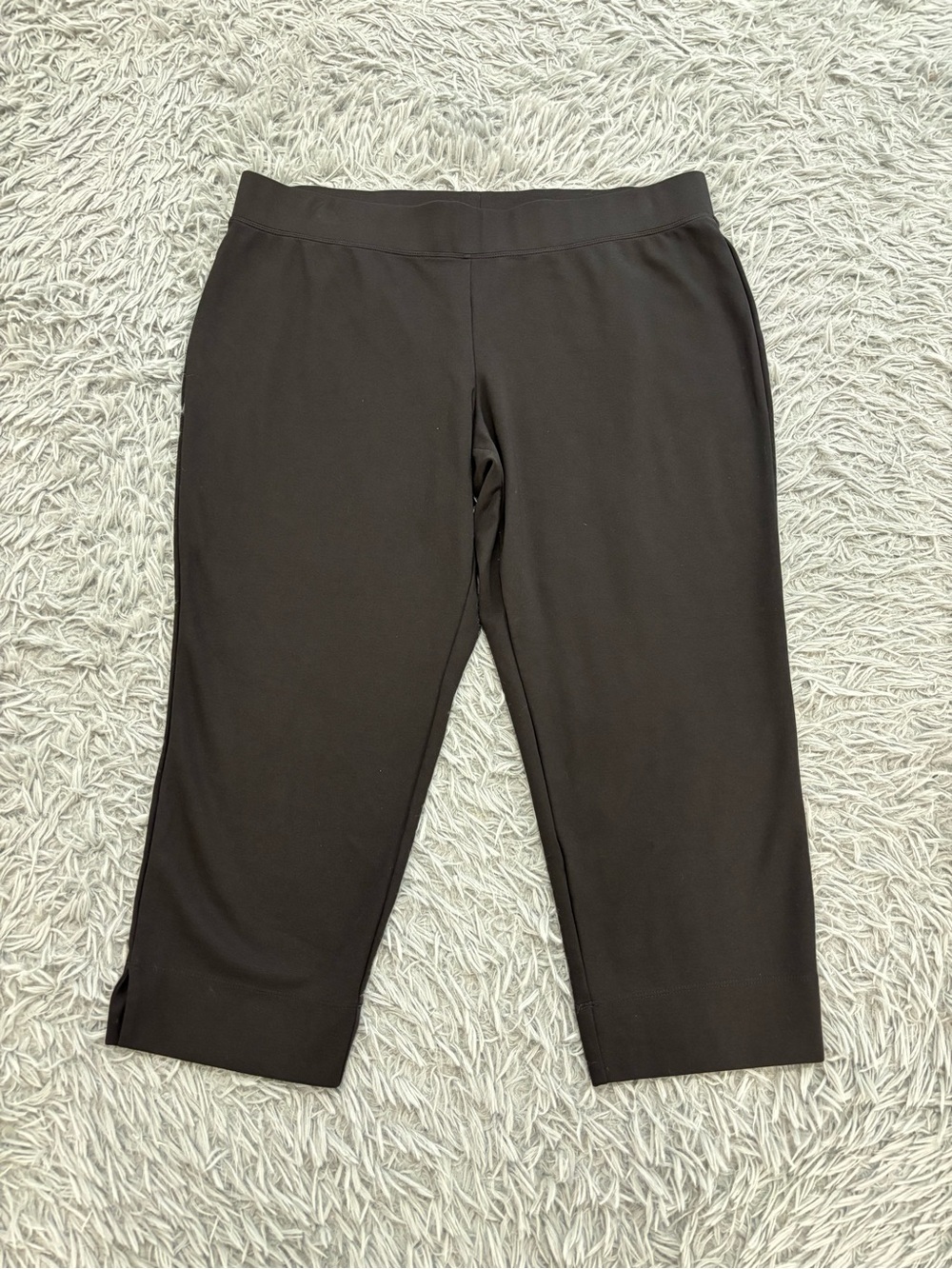 Eileen Fisher Pants Women’s XL Black Cropped Pull On Capri Stretch Minimalist